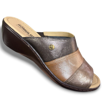 Romulo Sandalia Cuero Caf&eacute; Mujer Ref 5029